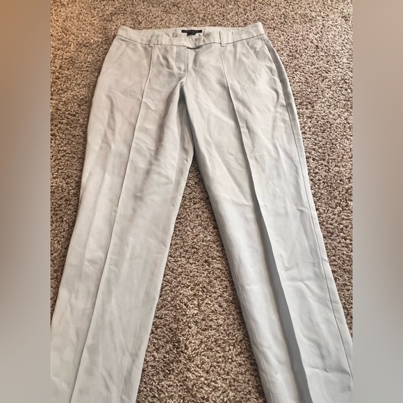 Theory Womens Mid Rise Slim Straight Pleated Dress Pants Light Blue Size 8 - Picture 2 of 16